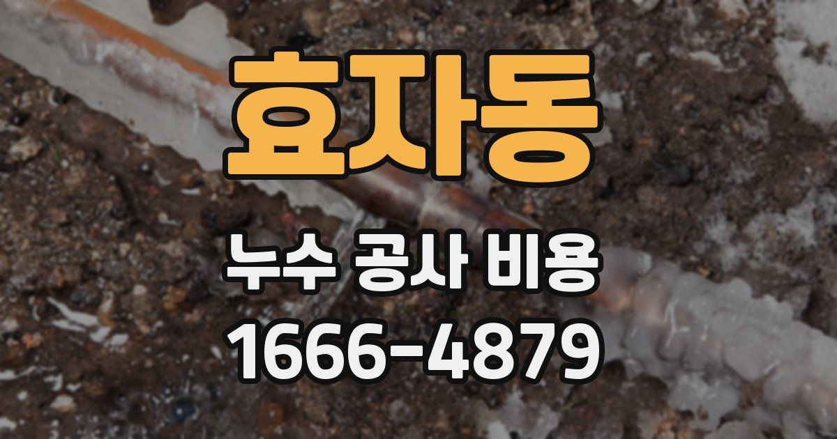 효자동 누수 공사 비용