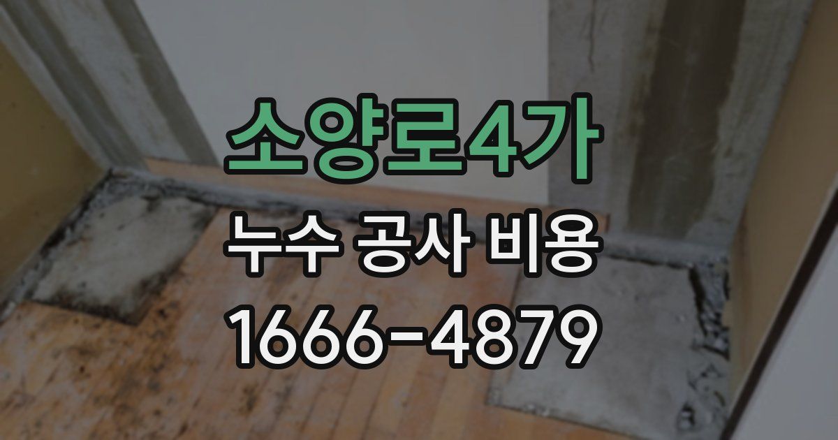 소양로4가 누수 공사 비용