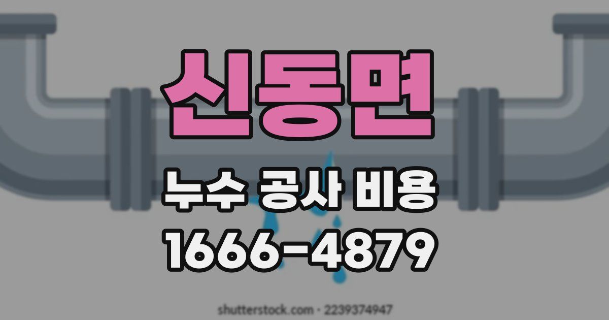 신동면 누수 공사 비용