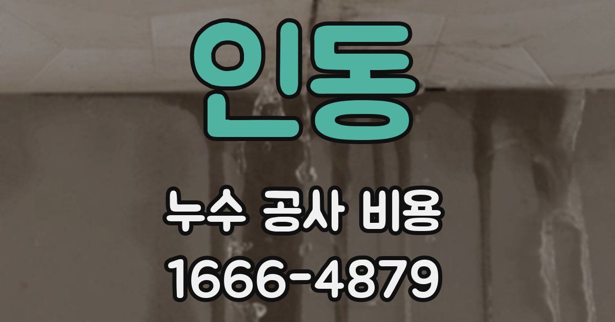 인동 누수 공사 비용