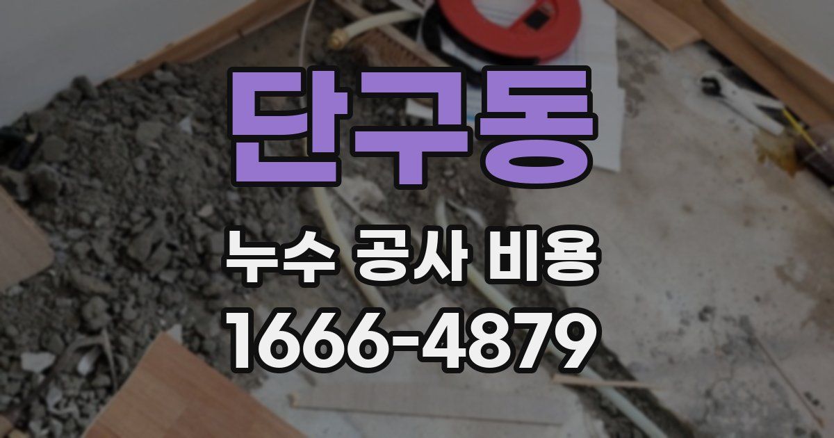 단구동 누수 공사 비용