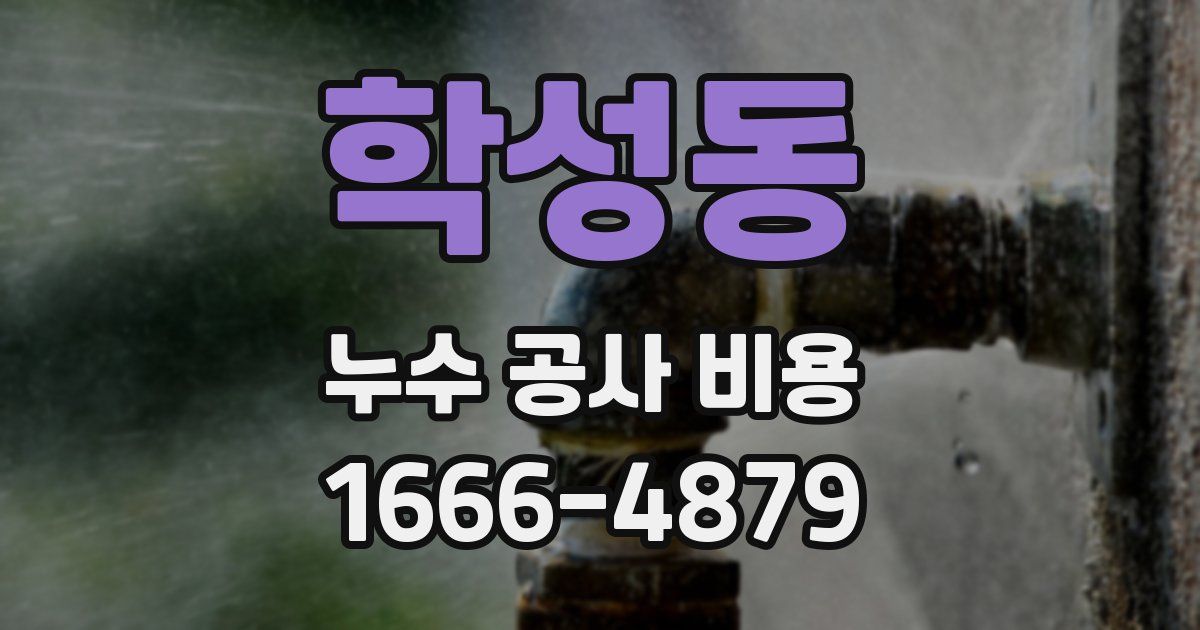 학성동 누수 공사 비용