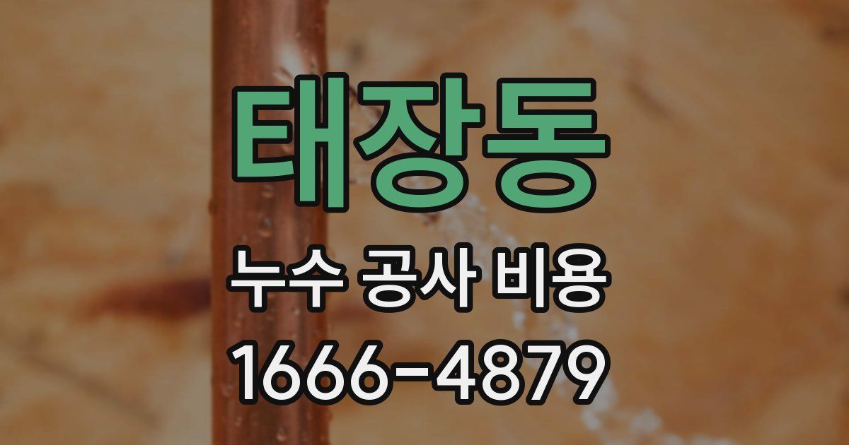 태장동 누수 공사 비용