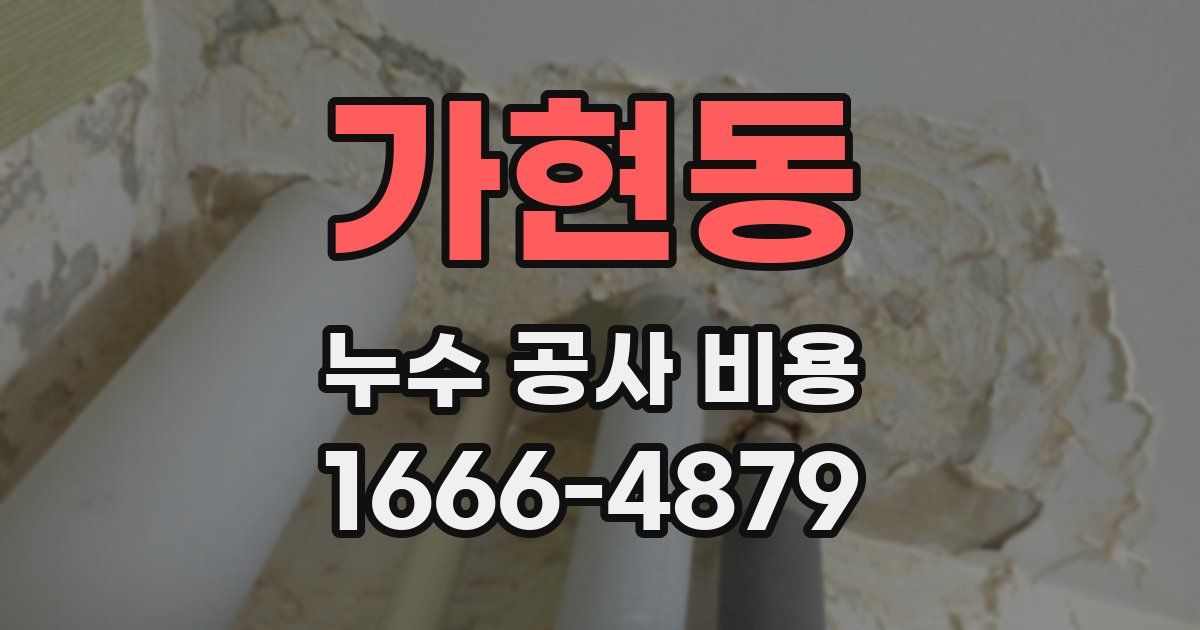 가현동 누수 공사 비용