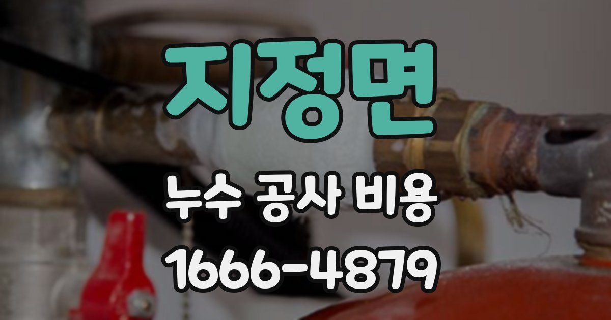 지정면 누수 공사 비용