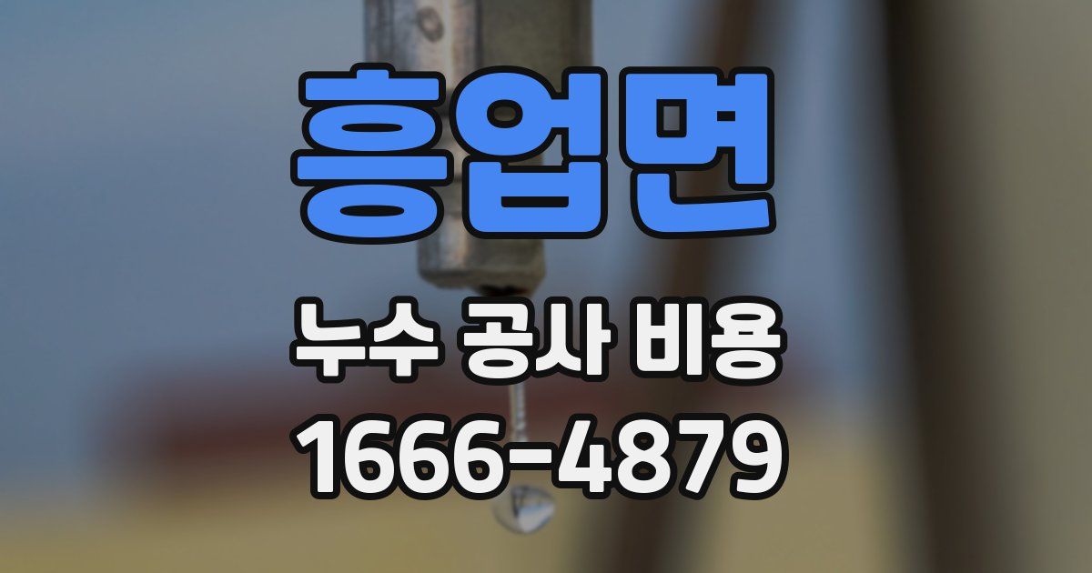 흥업면 누수 공사 비용
