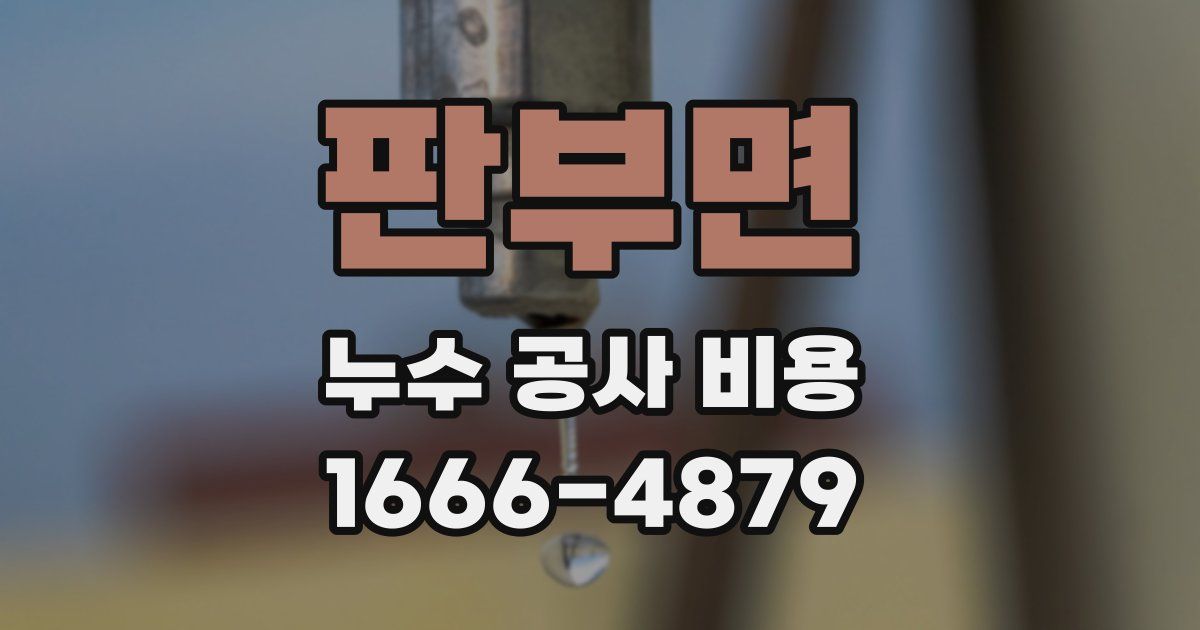판부면 누수 공사 비용