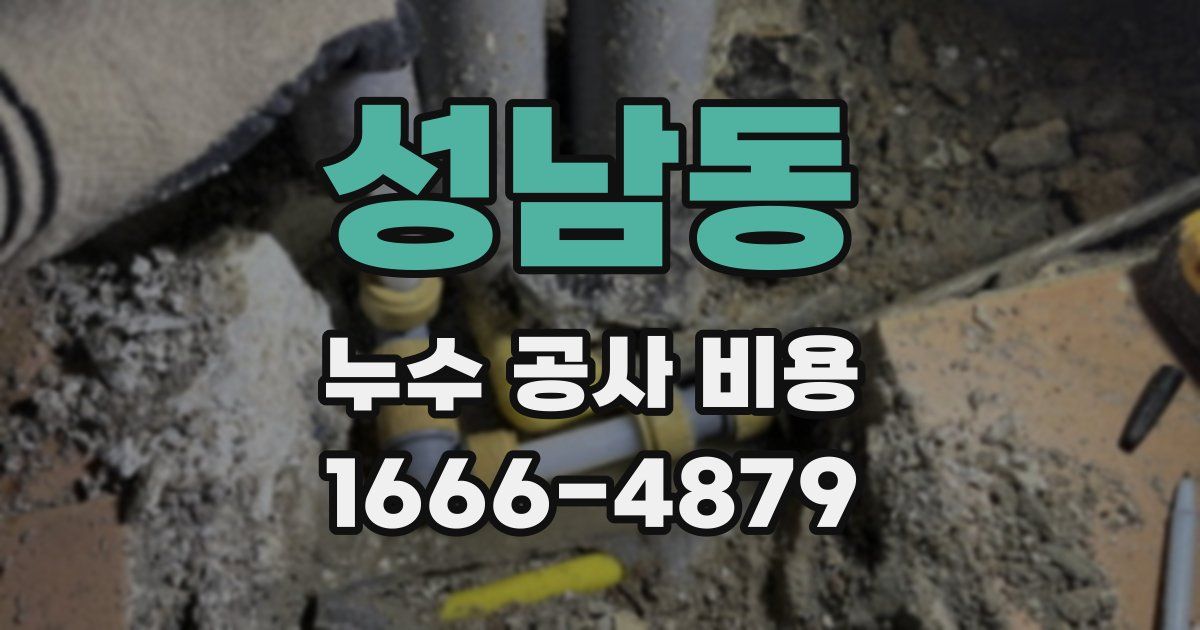 성남동 누수 공사 비용