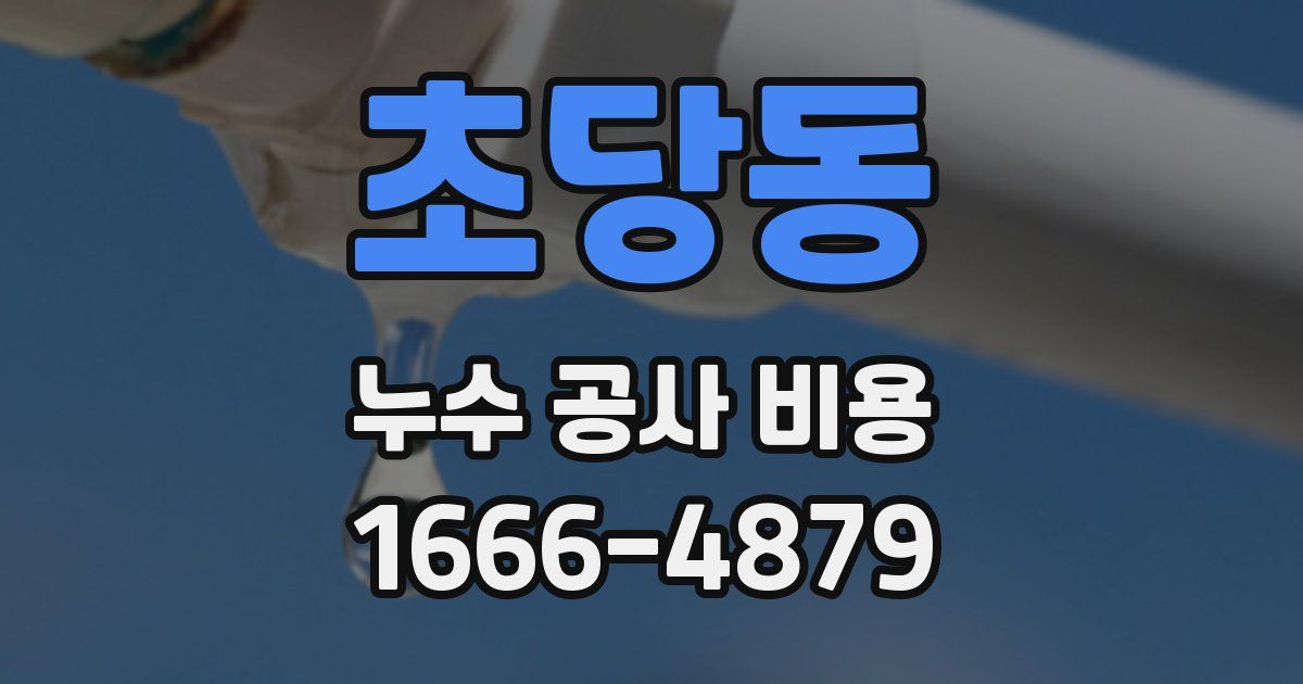 초당동 누수 공사 비용