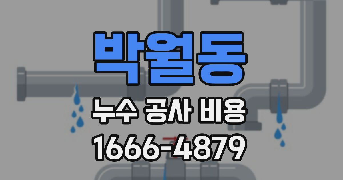 박월동 누수 공사 비용