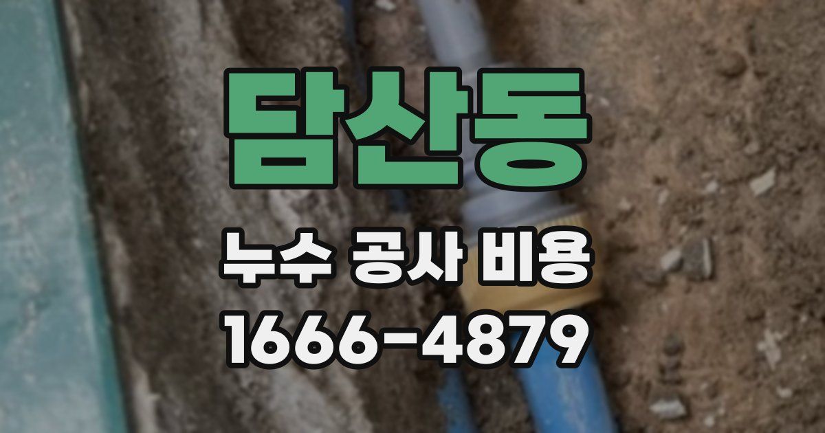 담산동 누수 공사 비용