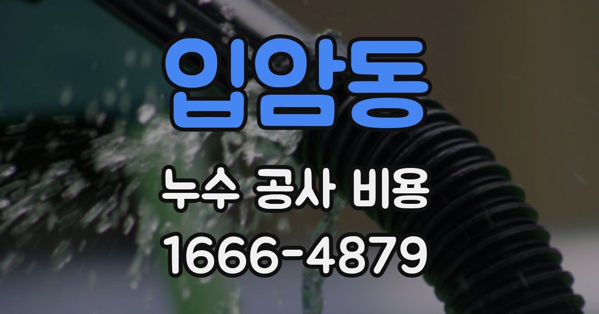 입암동 누수 공사 비용