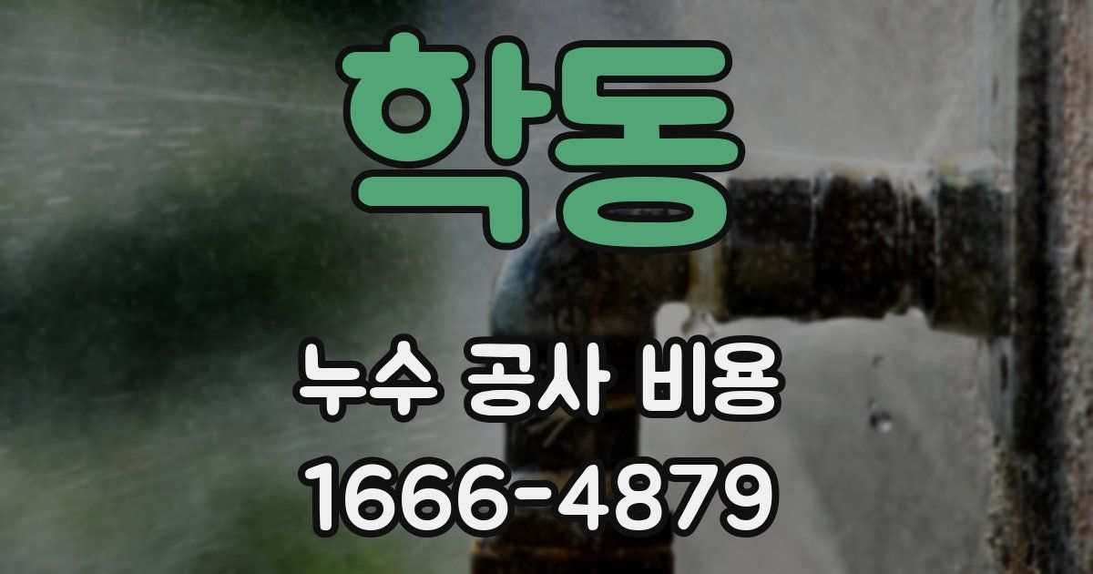 학동 누수 공사 비용