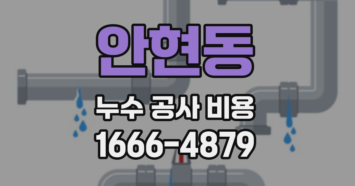 안현동 누수 공사 비용