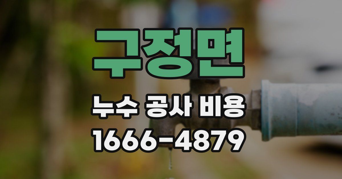 구정면 누수 공사 비용