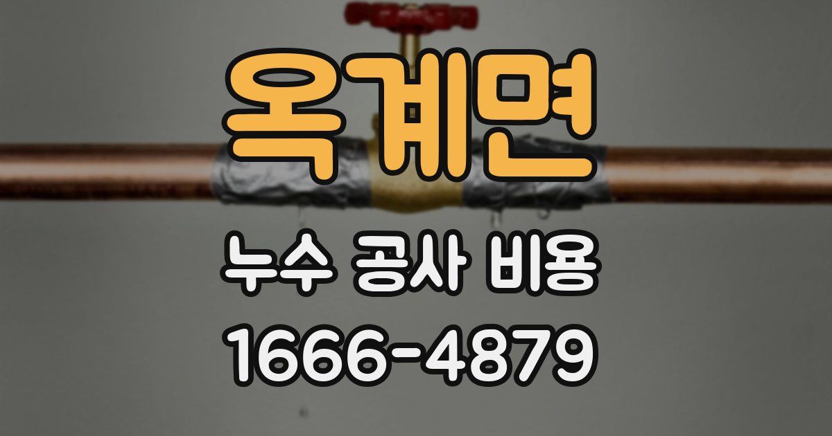 옥계면 누수 공사 비용