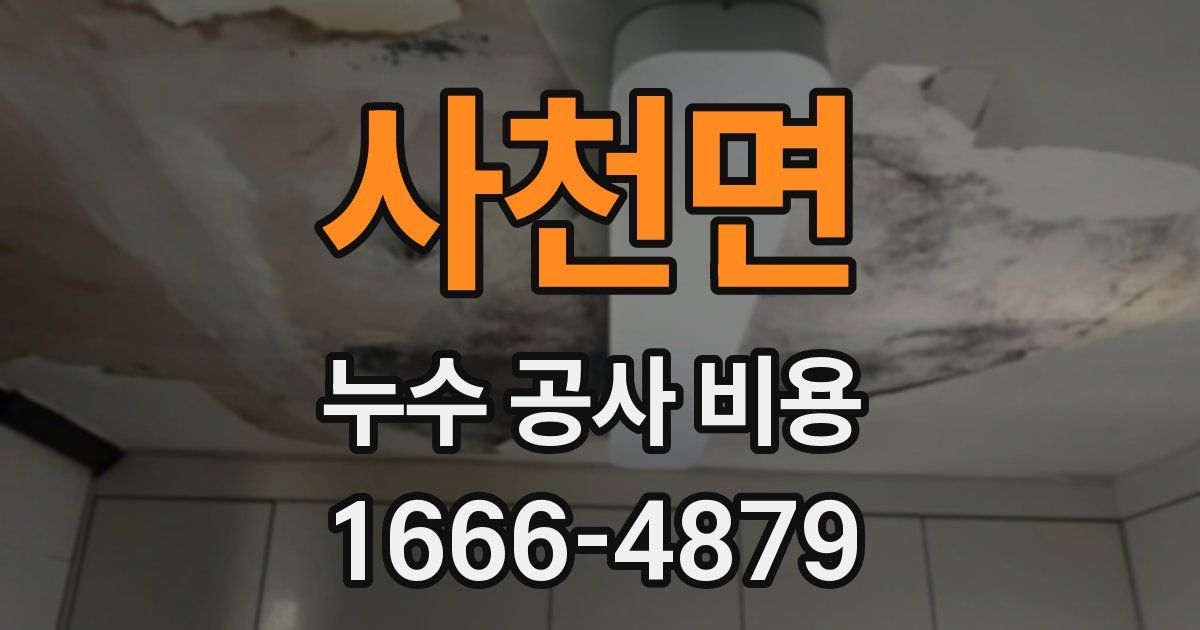 사천면 누수 공사 비용