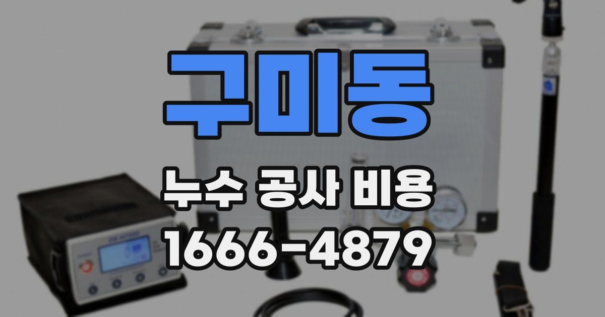 구미동 누수 공사 비용