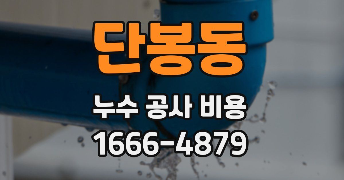 단봉동 누수 공사 비용
