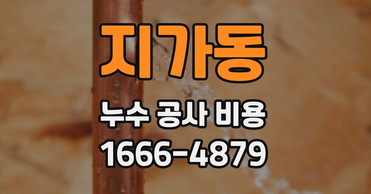 지가동 누수 공사 비용
