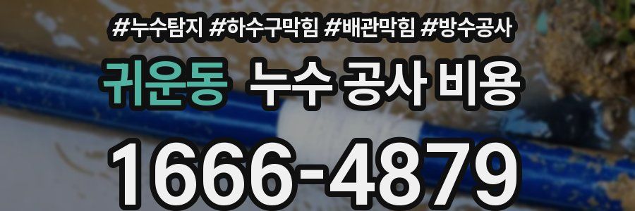 귀운동 누수 공사 비용
