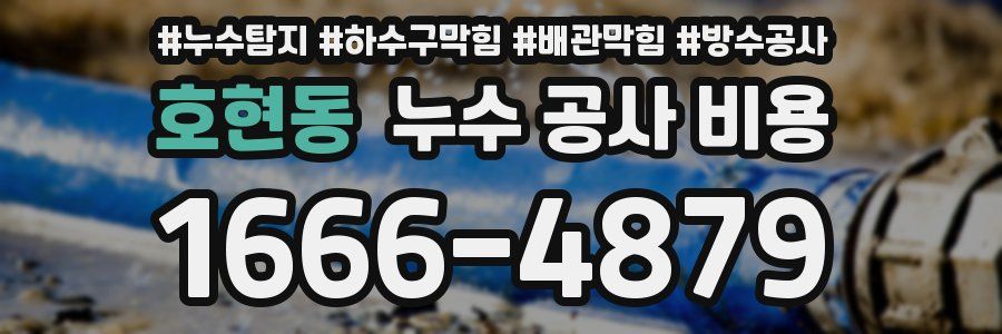 호현동 누수 공사 비용