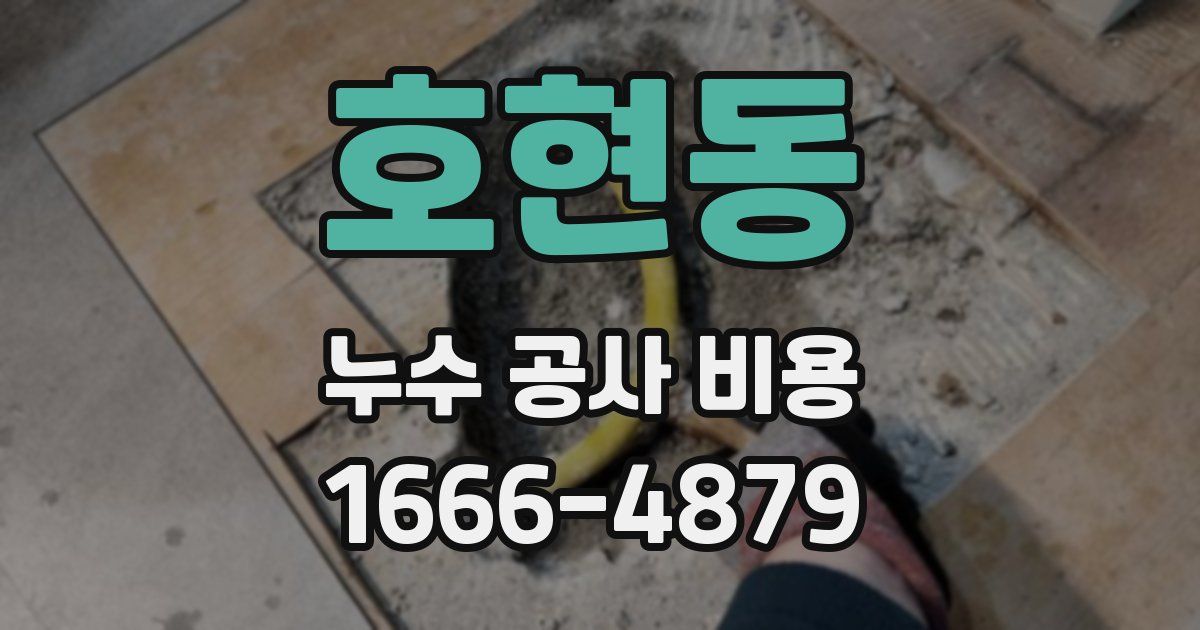 호현동 누수 공사 비용