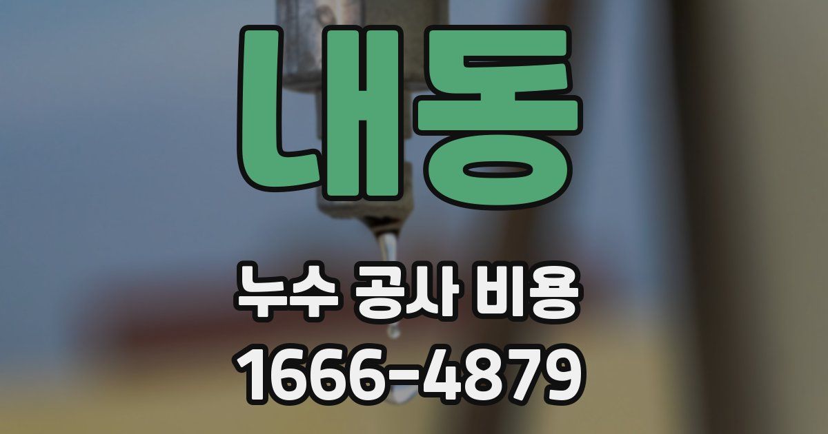 내동 누수 공사 비용