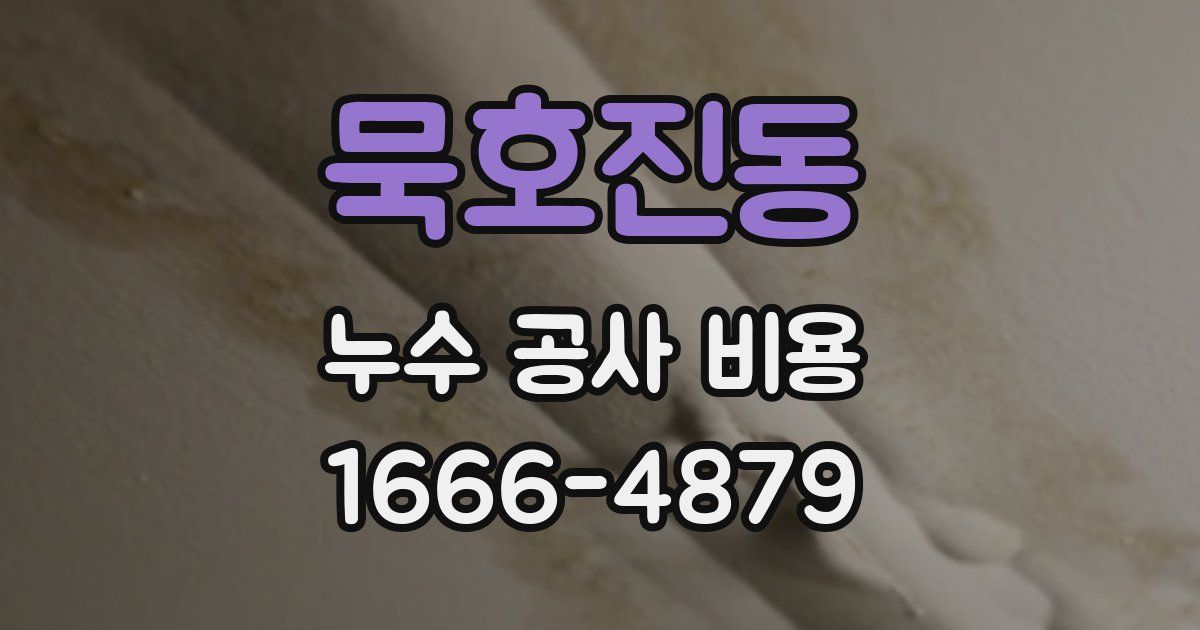 묵호진동 누수 공사 비용