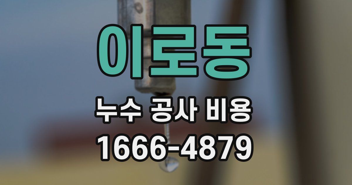 이로동 누수 공사 비용