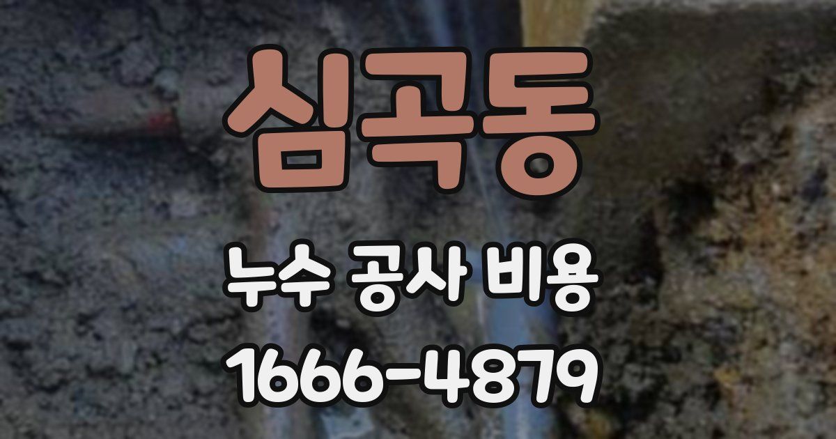 심곡동 누수 공사 비용