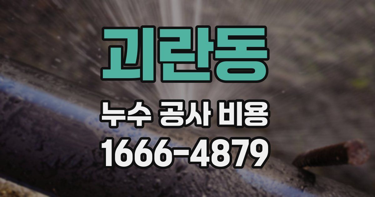 괴란동 누수 공사 비용