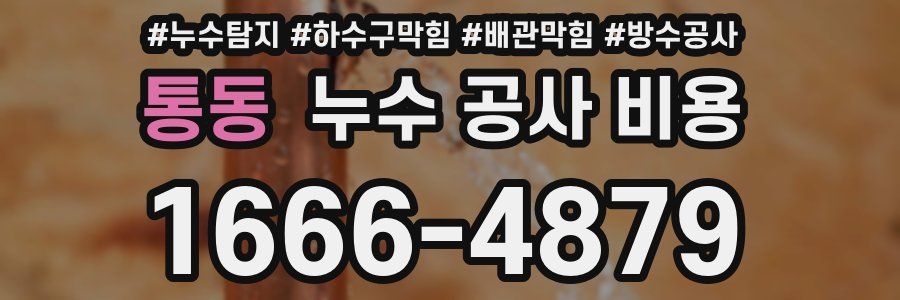 통동 누수 공사 비용