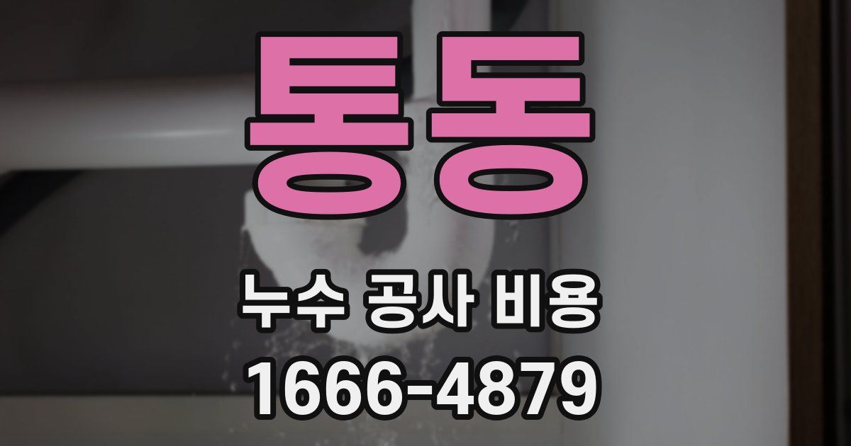 통동 누수 공사 비용