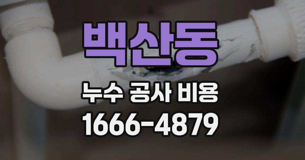 백산동 누수 공사 비용