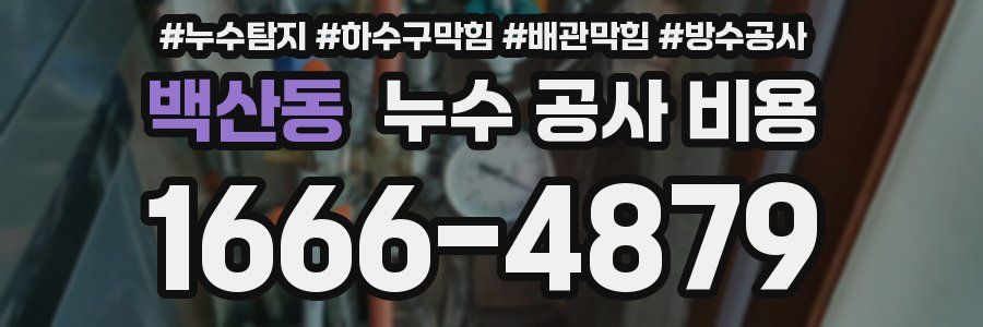 백산동 누수 공사 비용