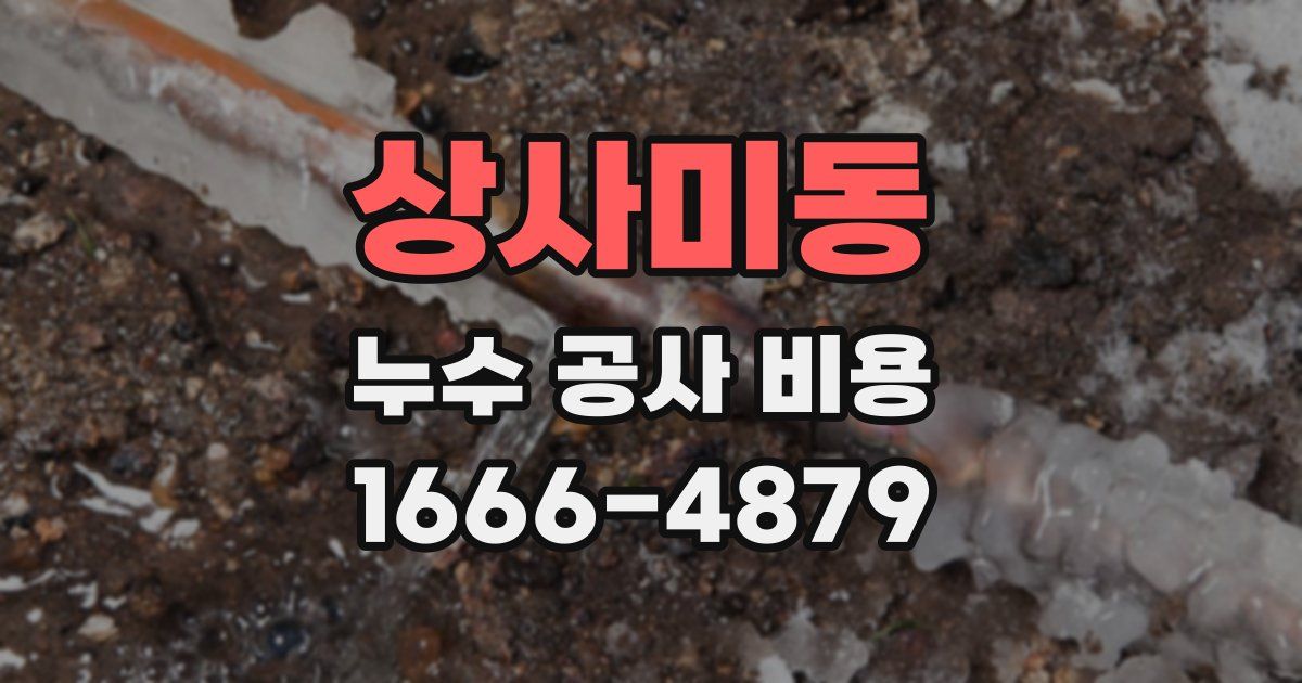상사미동 누수 공사 비용