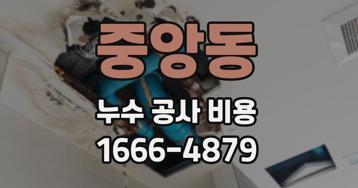 중앙동 누수 공사 비용