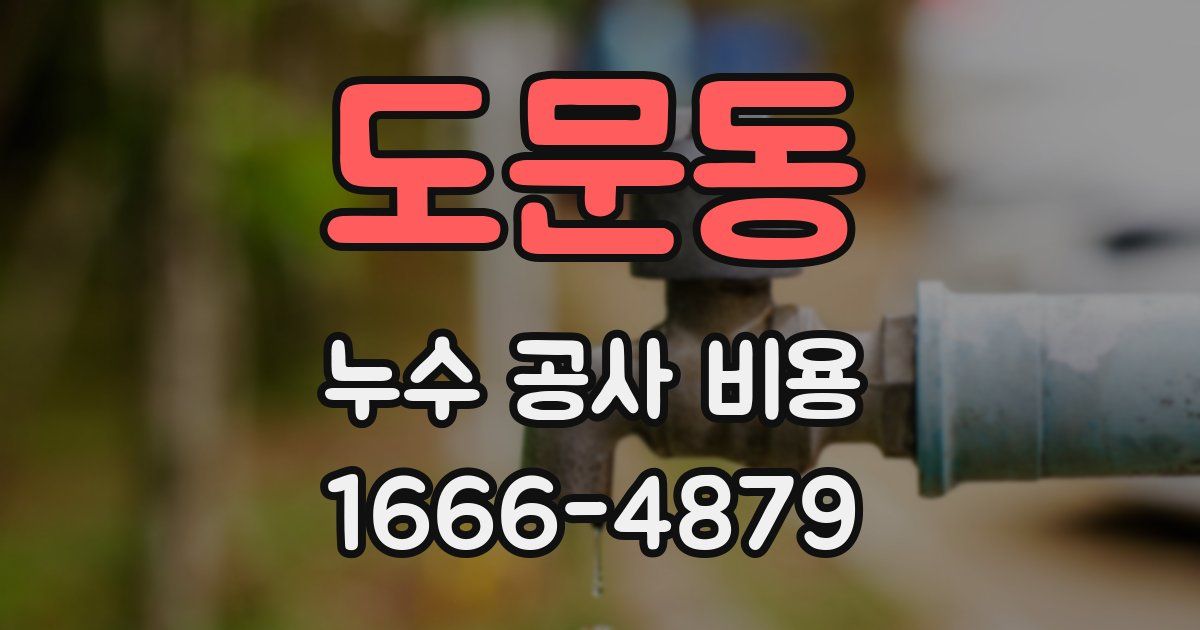 도문동 누수 공사 비용