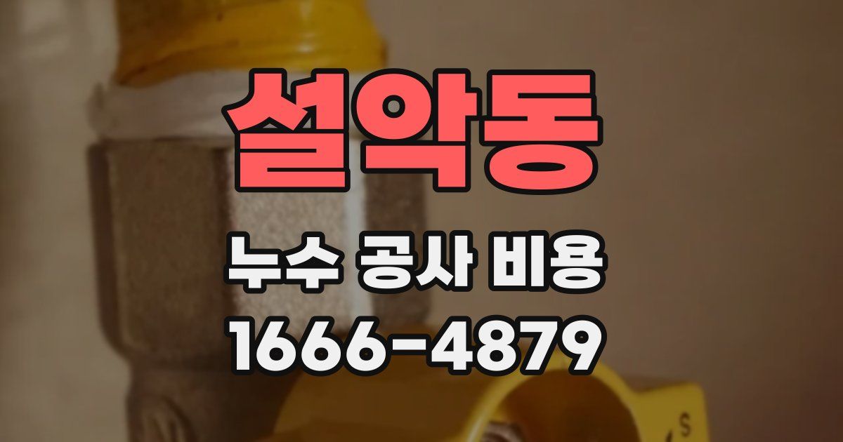 설악동 누수 공사 비용