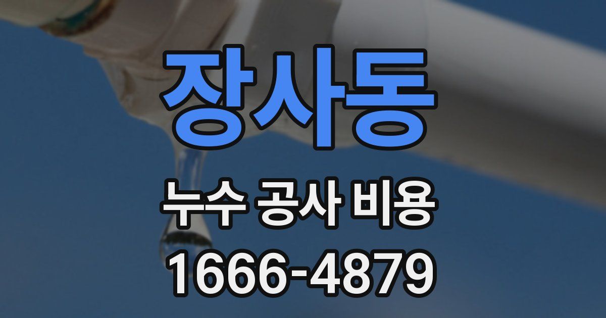 장사동 누수 공사 비용