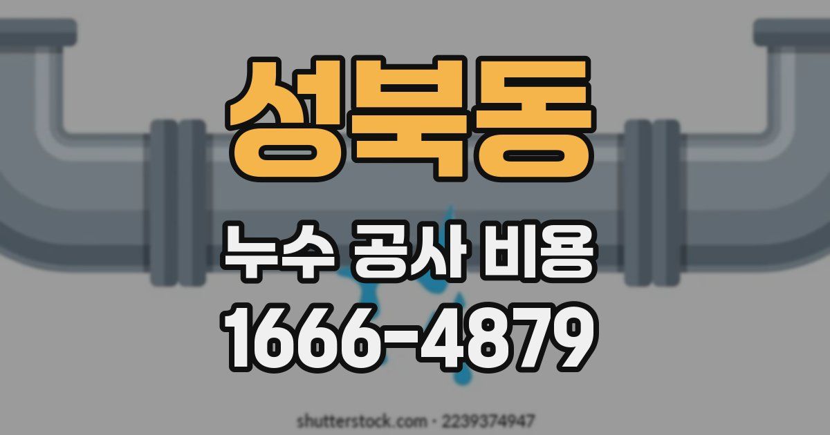 성북동 누수 공사 비용