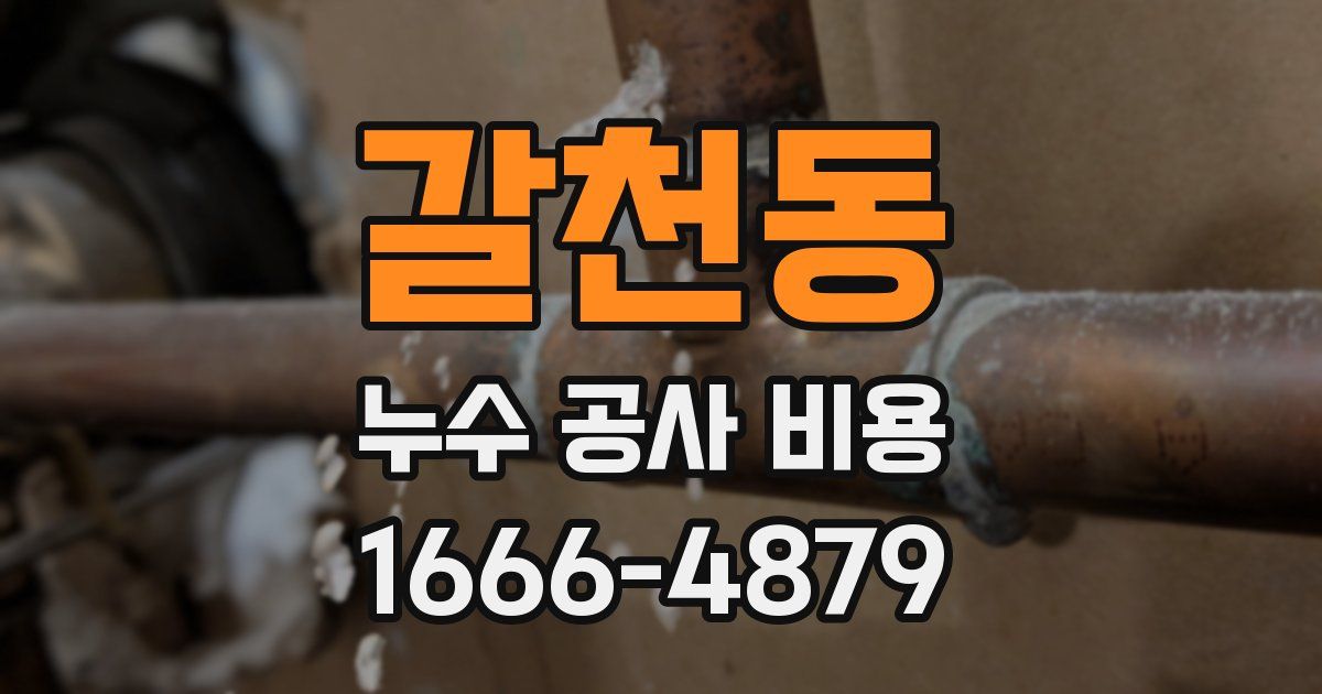 갈천동 누수 공사 비용
