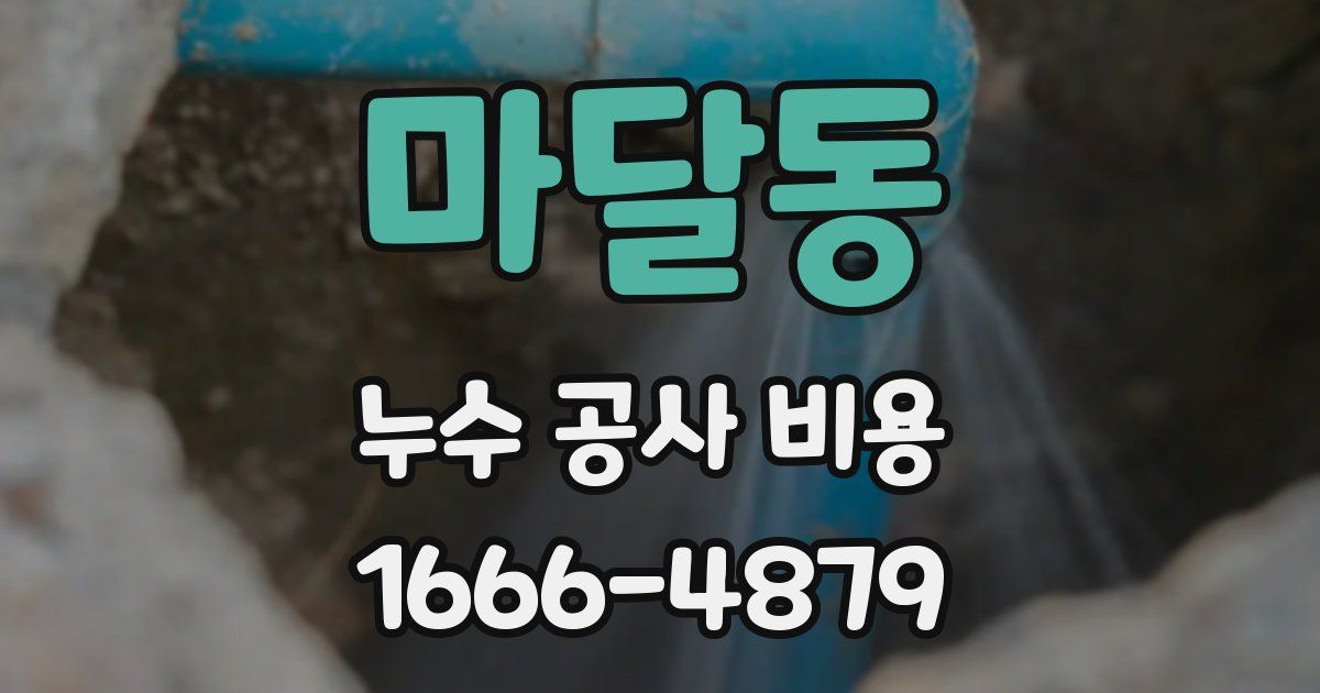 마달동 누수 공사 비용
