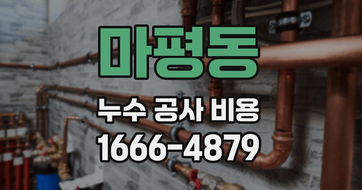 마평동 누수 공사 비용