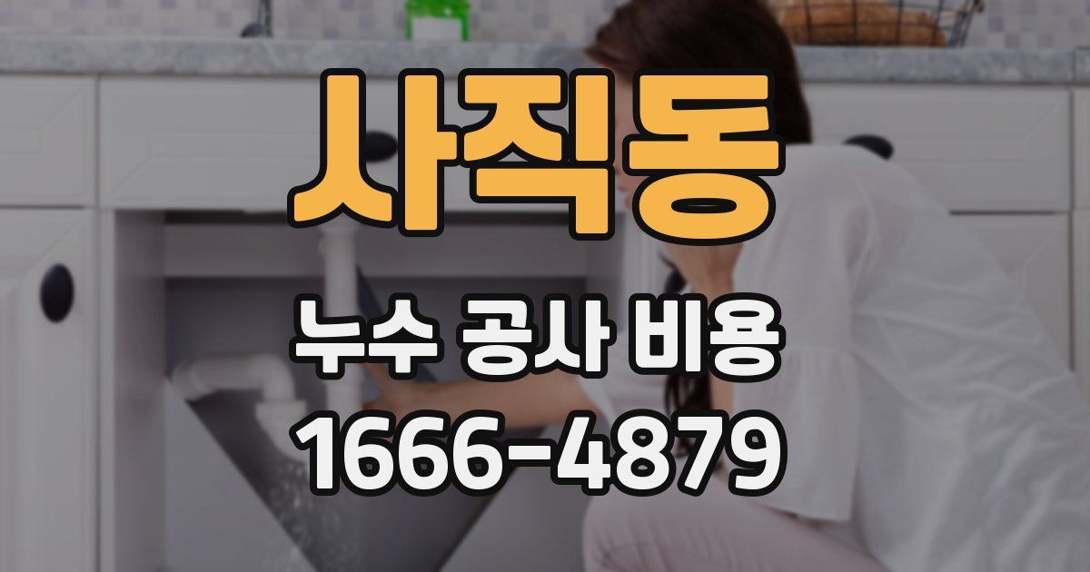 사직동 누수 공사 비용