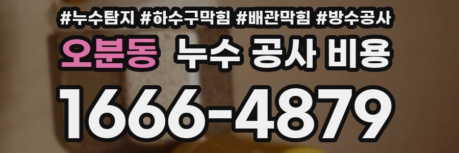오분동 누수 공사 비용