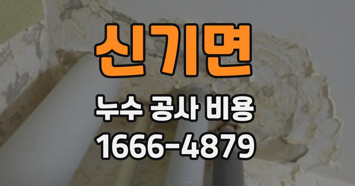 신기면 누수 공사 비용