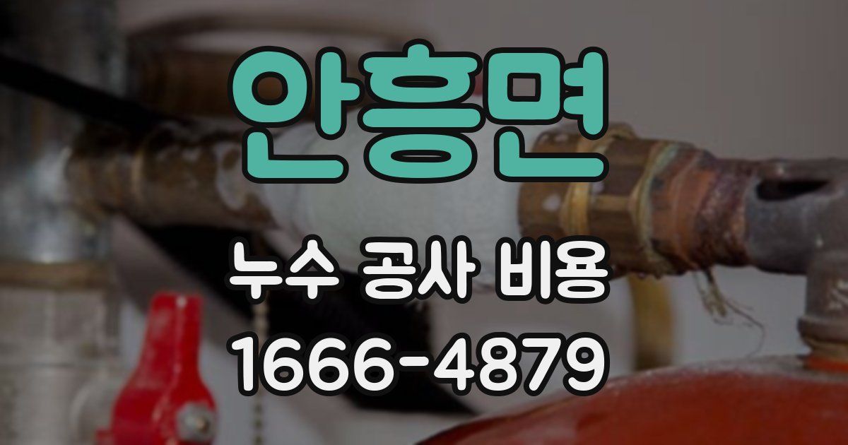 안흥면 누수 공사 비용