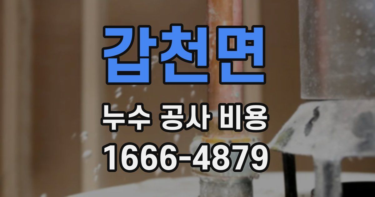 갑천면 누수 공사 비용
